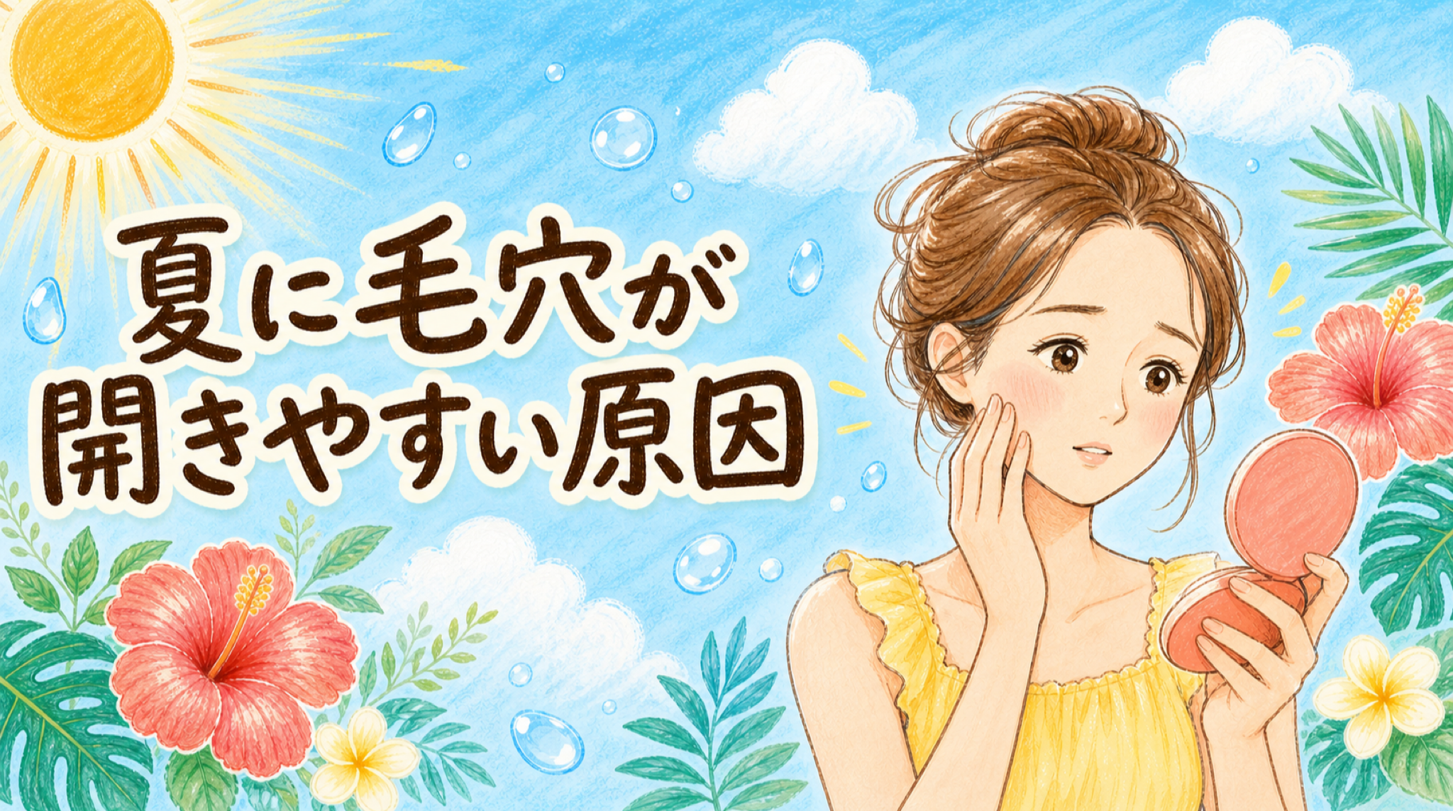 夏に毛穴が開きやすい原因｜皮脂・汗・紫外線対策